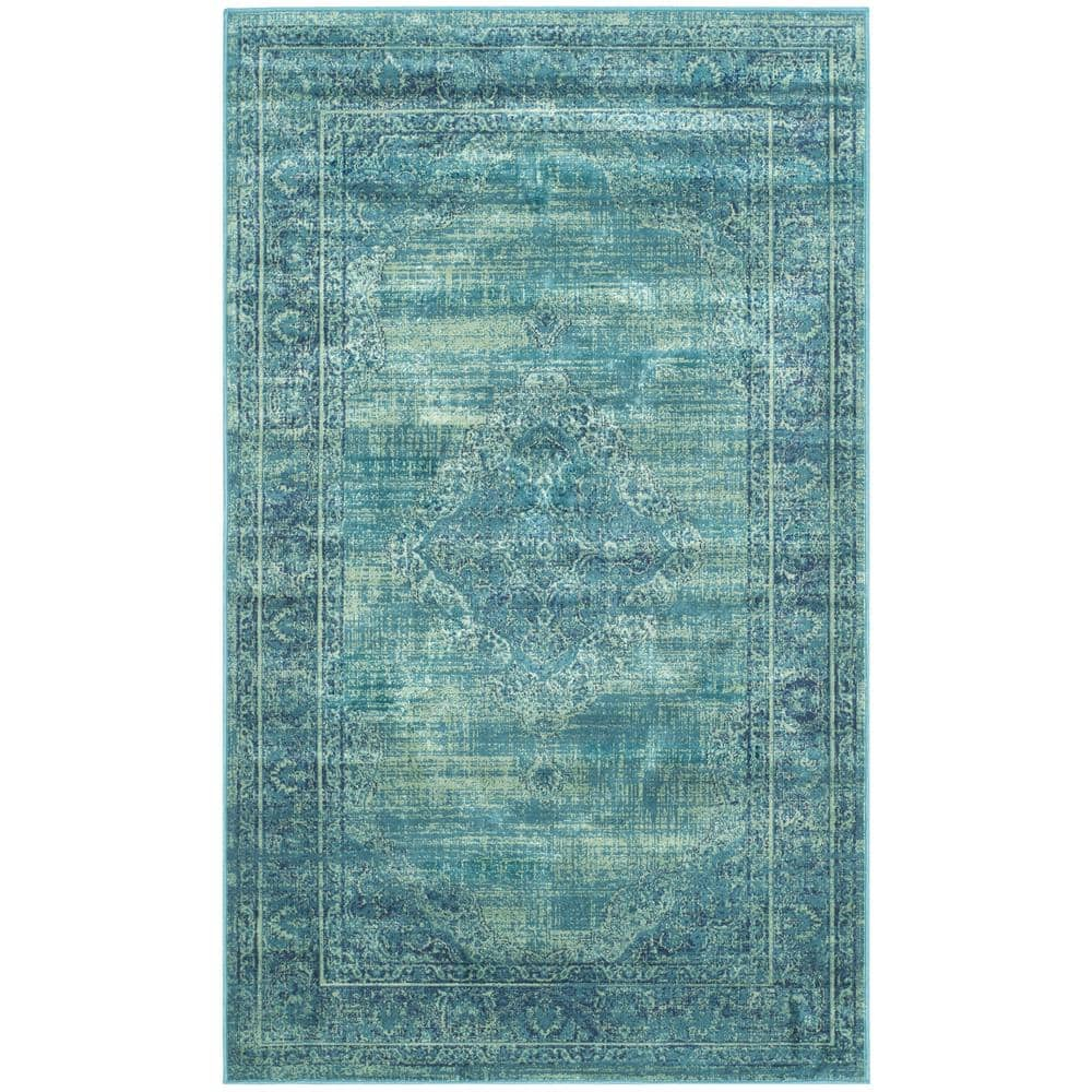 SAFAVIEH Vintage Kynaston Traditional Area Rug, Turquoise/Multi, 2' x 3'