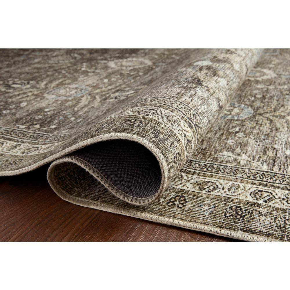 Ivory and Moss Reversible Synthetic Runner Rug 2'-6" x 12'