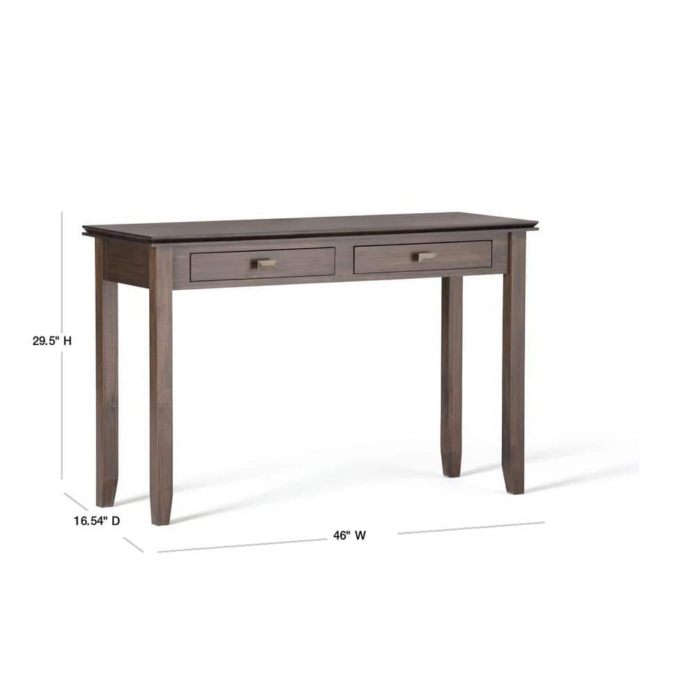 Simpli Home Artisan Wood 46" Transitional Console Sofa Table in Natural Brown