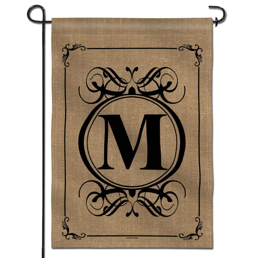 ANLEY 12.5 in x 18 in Classic Monogram Letter P Garden Flag, Family Last Name Initial Yard Flags