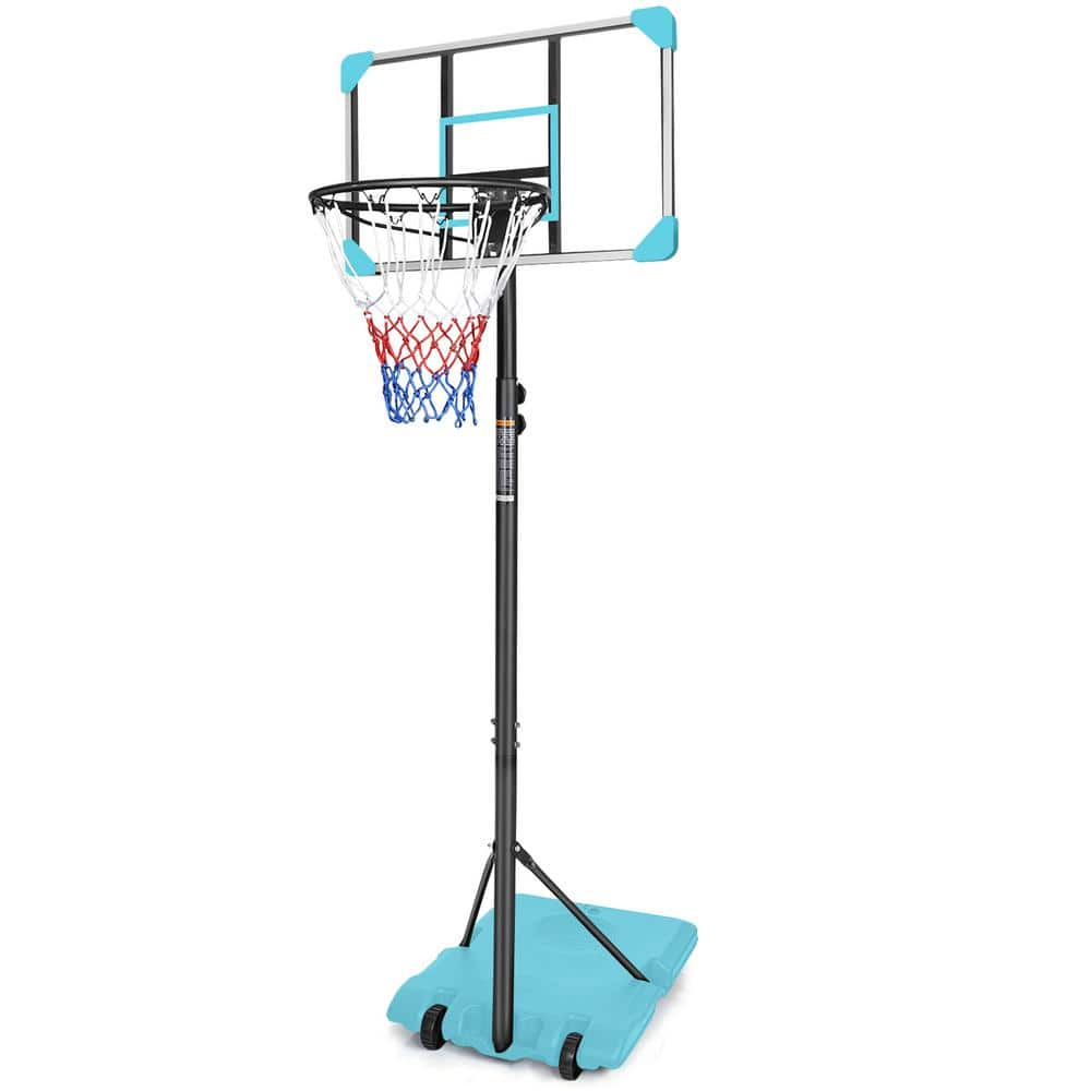 Blue Adjustable Polycarbonate Portable Basketball Goal System