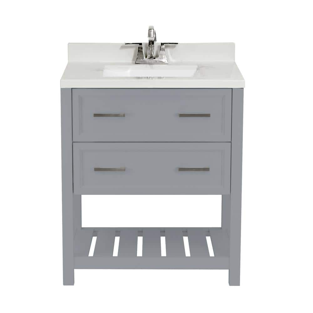 AmLuxx Milan 31'' Single Bathroom Vanity with Solid Surface Top