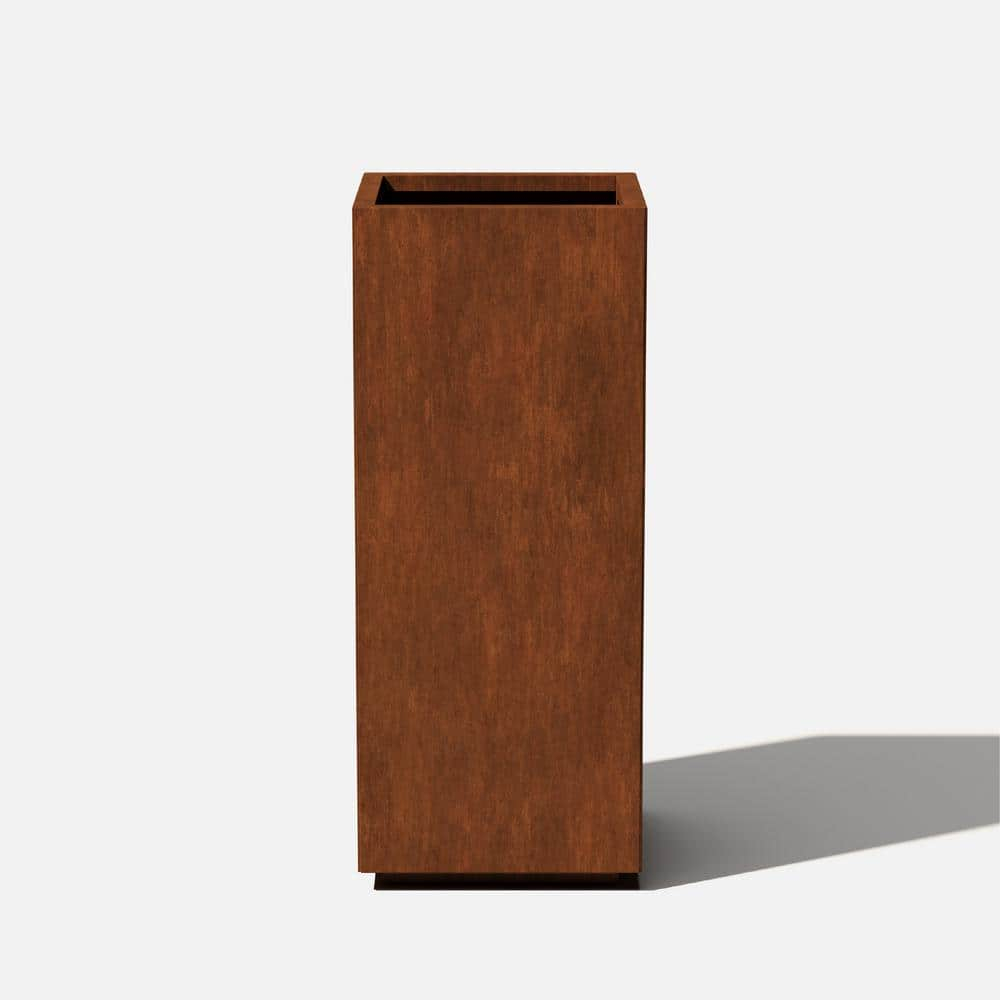 Tall Rust Corten Steel Outdoor Pedestal Planter