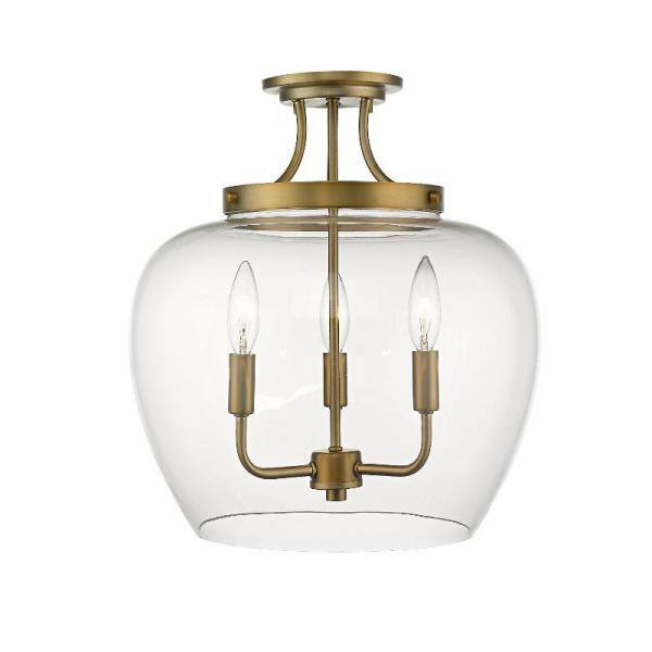 Z-Lite Joliet 3 - Light Semi-Flush Mount in  Olde Brass