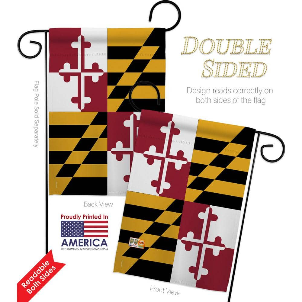 Americana Home & Garden G142521-BO 13 x 18.5 in. Maryland American State Garden Flag with Double-Sided Horizontal House Decoration Banner Yard Gift