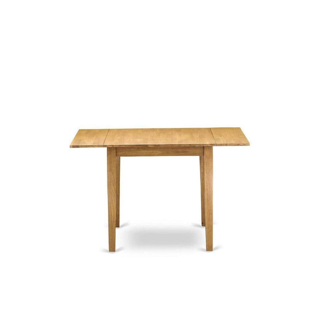 East West Furniture Norden 3-piece Wood Dining Set with Linen Fabric Seat in Oak