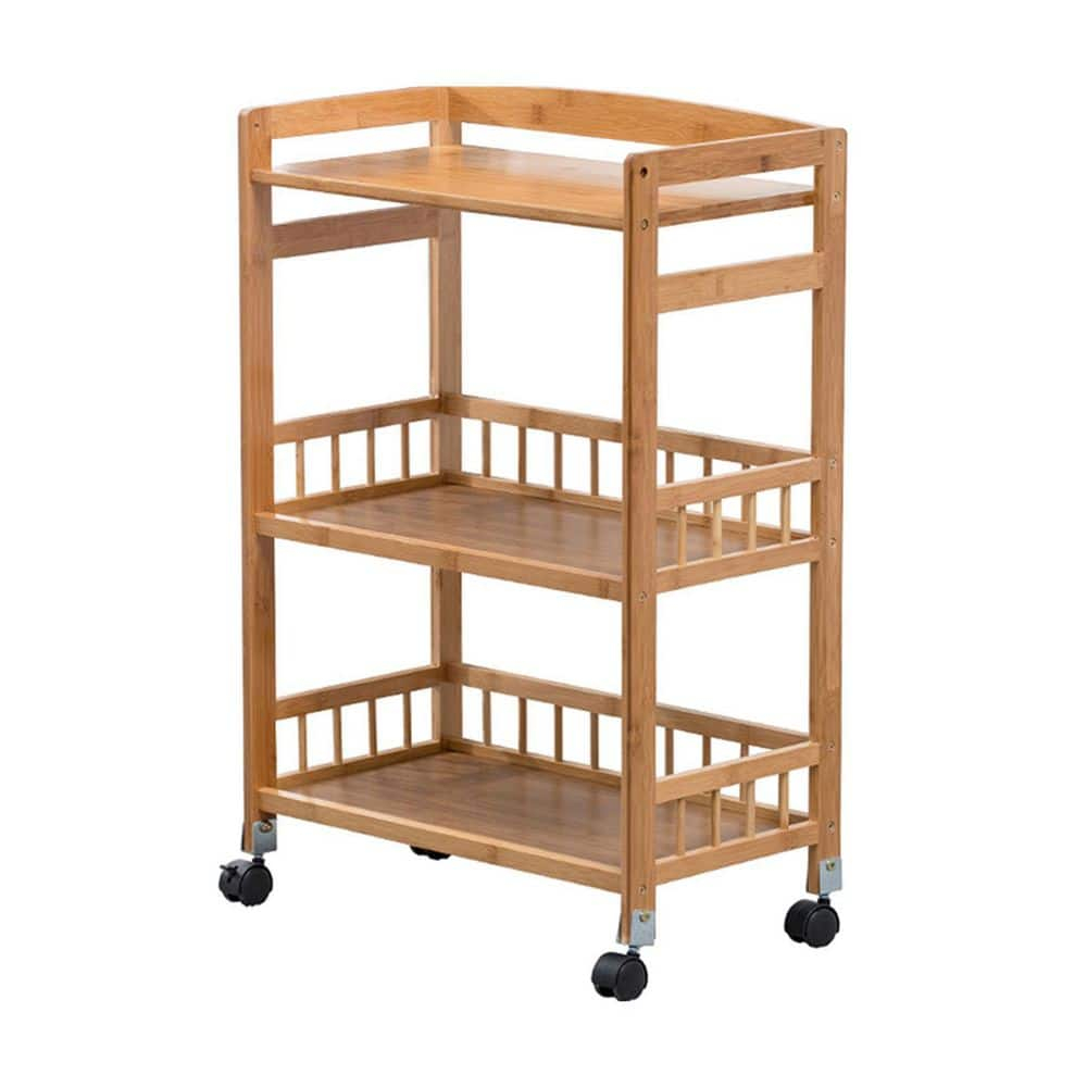 CNCEST Rolling Home Bar Serving Cart,3 Tier Mobile Kitchen Serving Trolley Cart Rolling Bar with Removable Trays and 4 Wheels,Coffee,Tea,Wine,Whiske,Serving Cart for Restaurant/Hotel/Hospital
