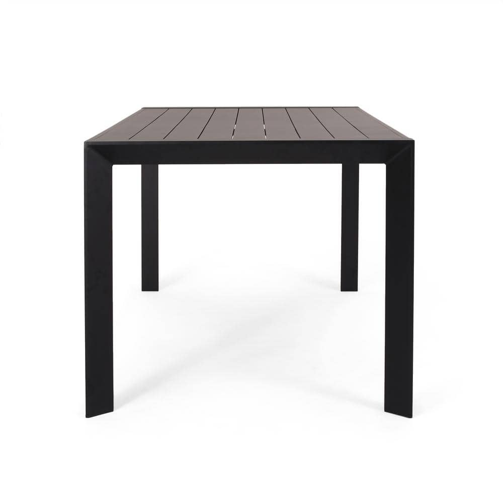 Combes Aluminum Outdoor Dining Table, Black