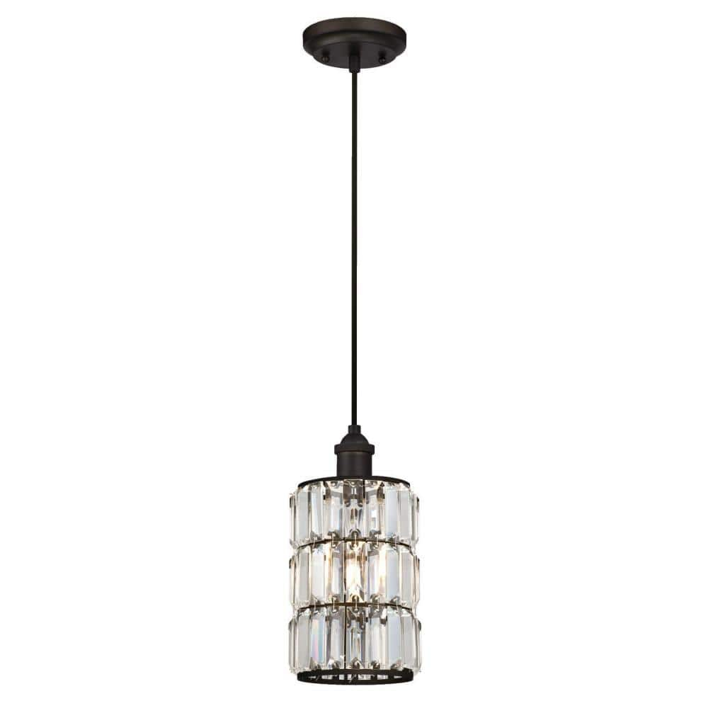 Westinghouse Sophie Mini Pendant Oil Rubbed Bronze Finish Crystal Prism Glass