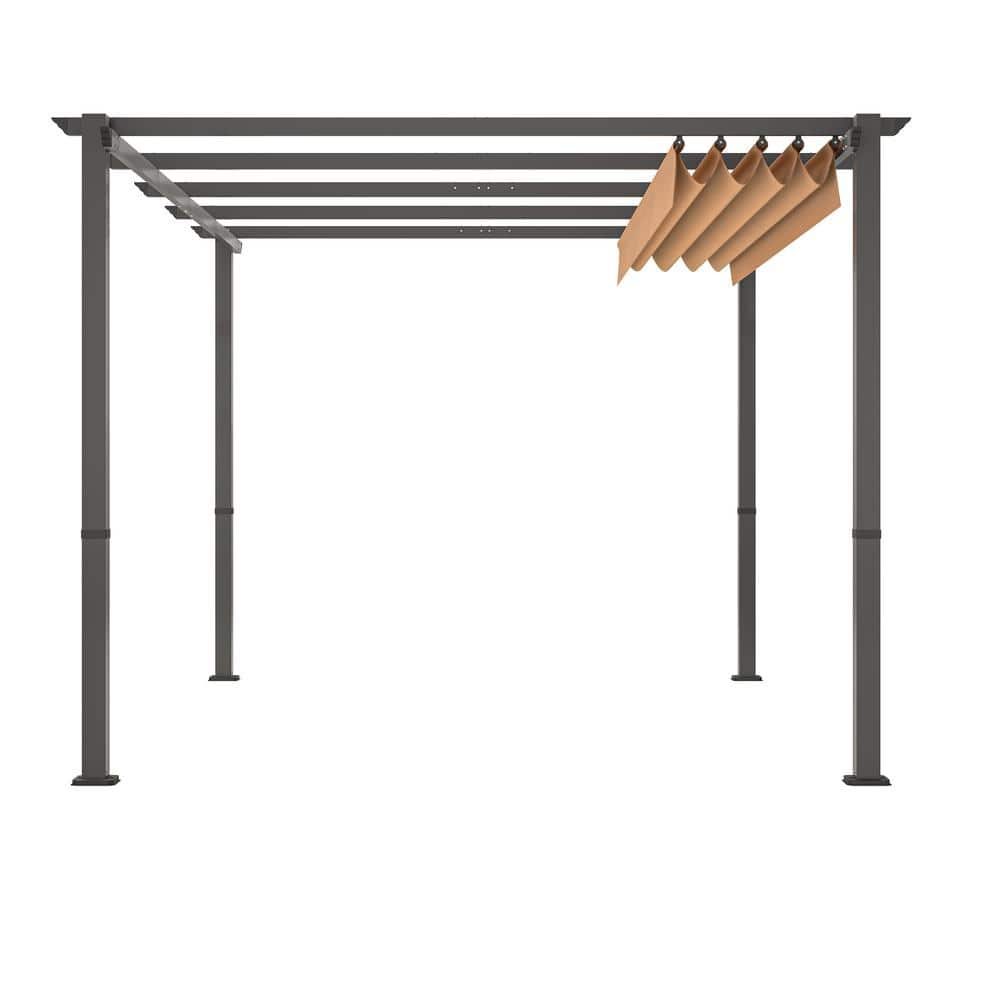 Huisuilinss Kselythan 10'x10'/10'x13' Outdoor Pergola with Retractable Canopy, Aluminium Pergola Shelter, Modern Pergola for Porch Outdoor Party Garden Grill