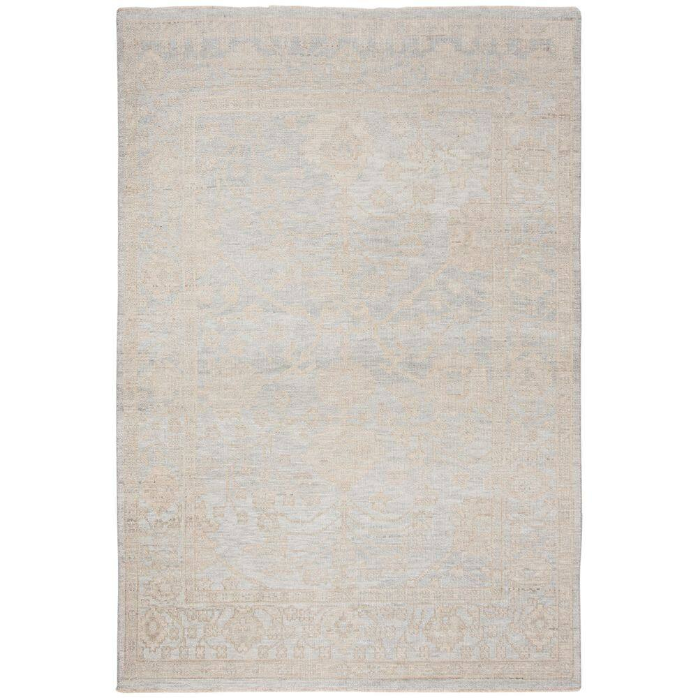 SAFAVIEH Izmir Collection Area Rug - 9' x 12', Light Blue & Ivory, Hand-Knotted Traditional New Zealand Wool, Ideal for High Traffic Areas in Living Room, Bedroom (IZM134M)