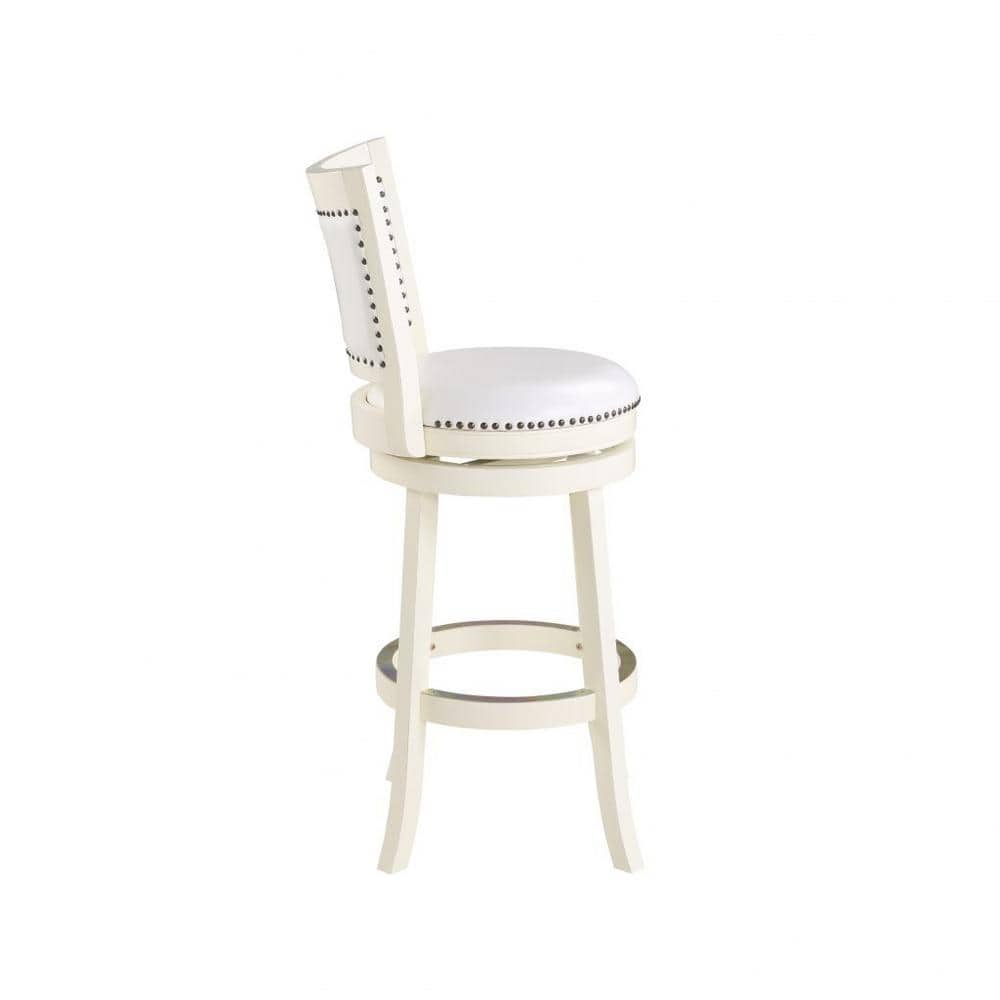 Boraam Bristol 29in. High Back Swivel Wood Kitchen Bar Stool - Buttermilk