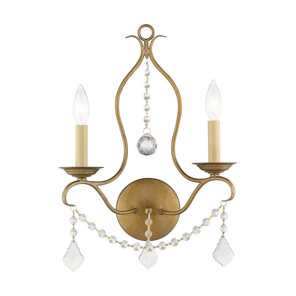 Livex Lighting Chesterfield 2 - Light Wall Light in  Antique Gold Leaf
