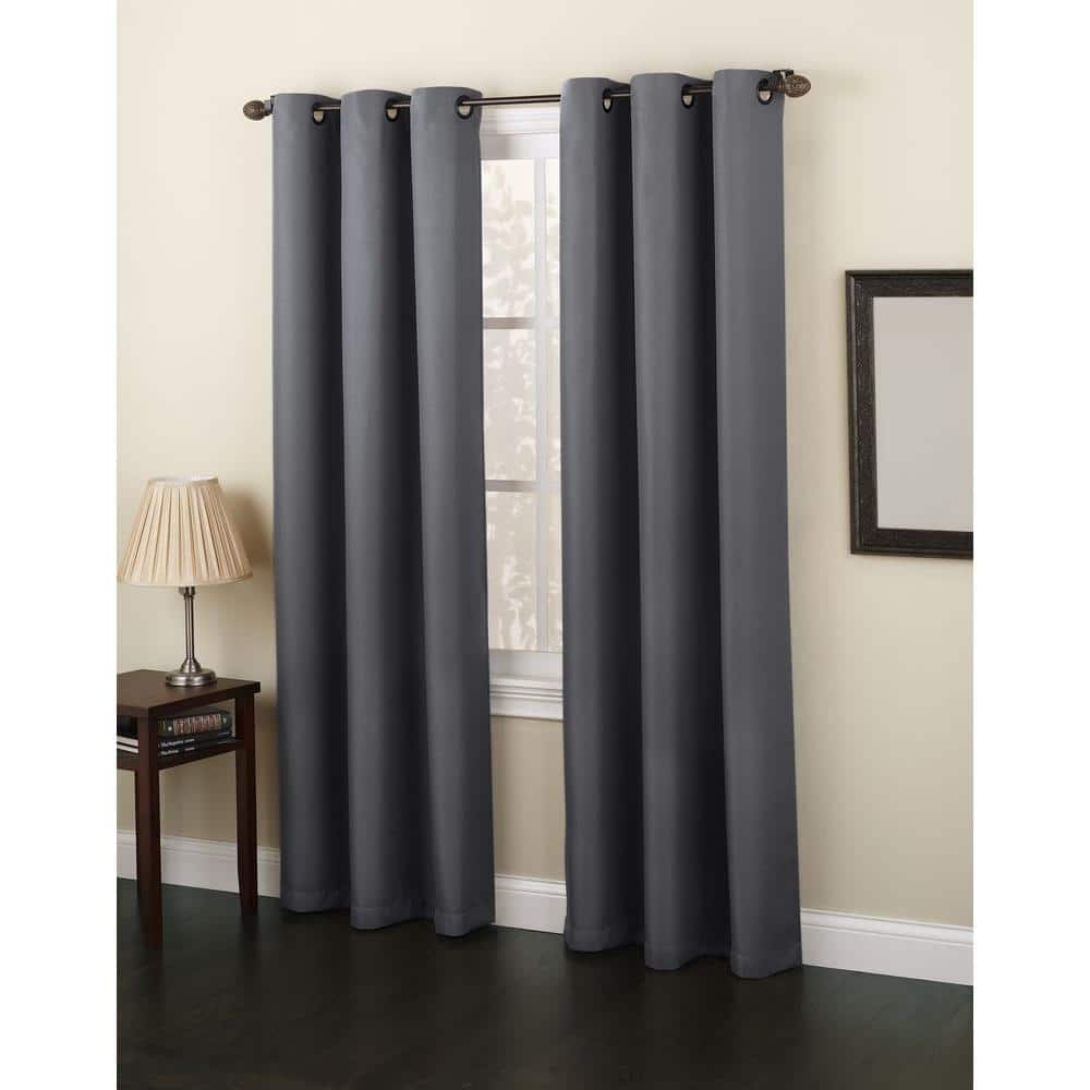 No. 918 Solid Print Grommet Semi-Sheer Curtain Panel, 48.0" x 84.0"