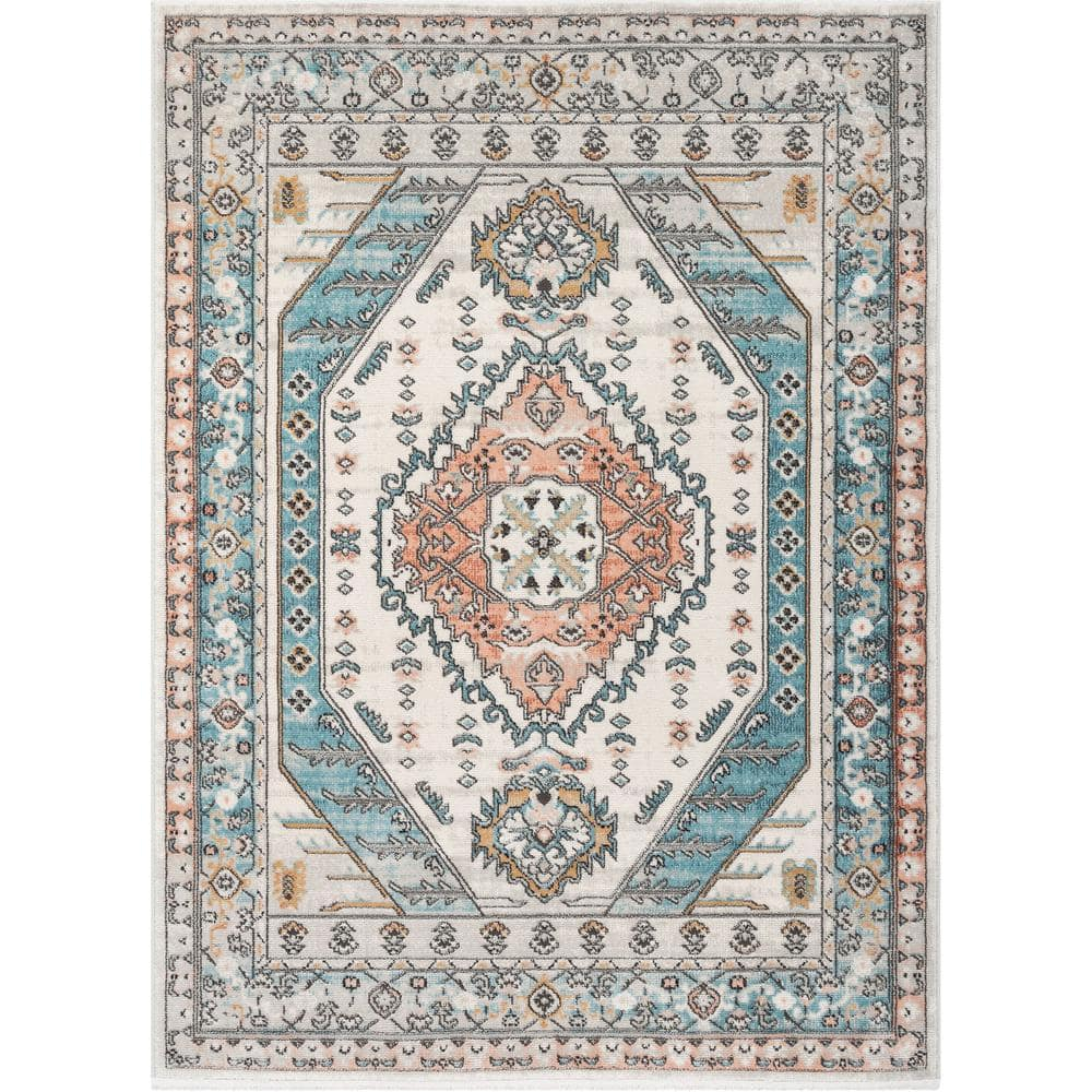 Well Woven Indira1 Jane Vintage Bohemian Aztec Tribal Blue 2' x 3' Area Rug
