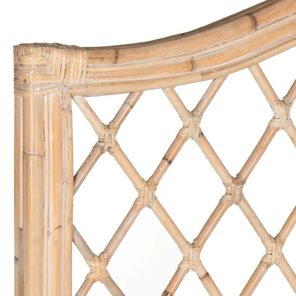 SAFAVIEH Gabrielle Coastal Geometric Wicker Headboard, Queen, White Washed