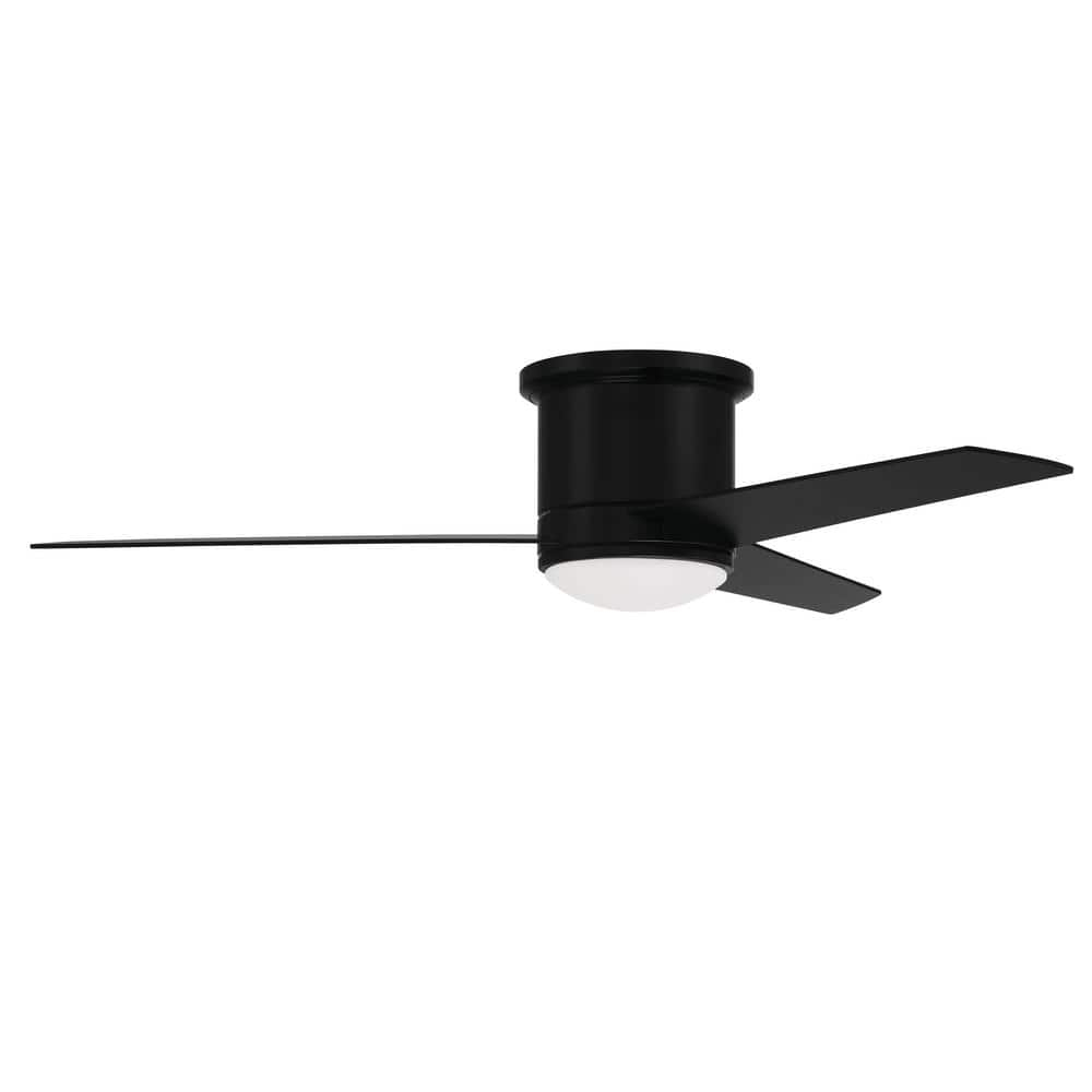 Cole 52" Flat Black Modern Ceiling Fan with LED Light and Remote