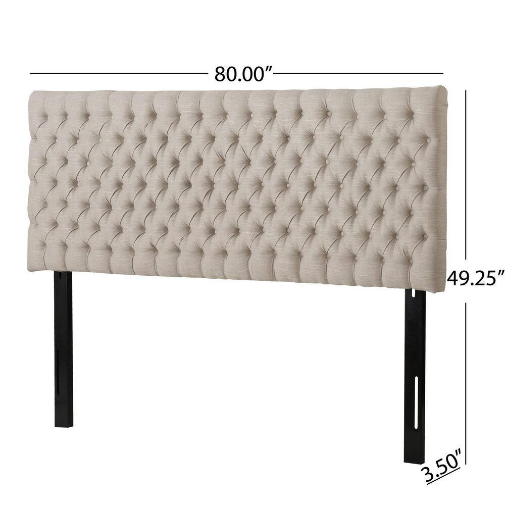 Noble House Jezebel Glam Fabric King/Cal King Headboard in Sand