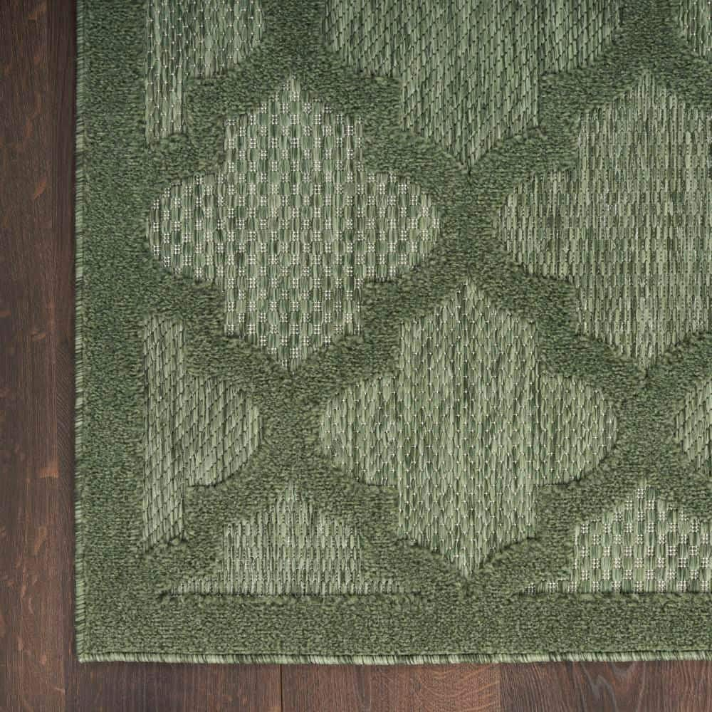 Easy Care Green 2 ft. x 8 ft. Trellis Contemporary Runner Area Rug
