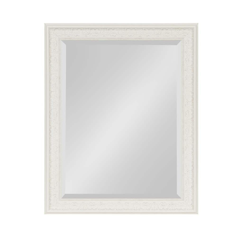 Kate and Laurel - Alysia Decorative Frame Rectangle Wall Mirror, 22.5 x 28.5 White