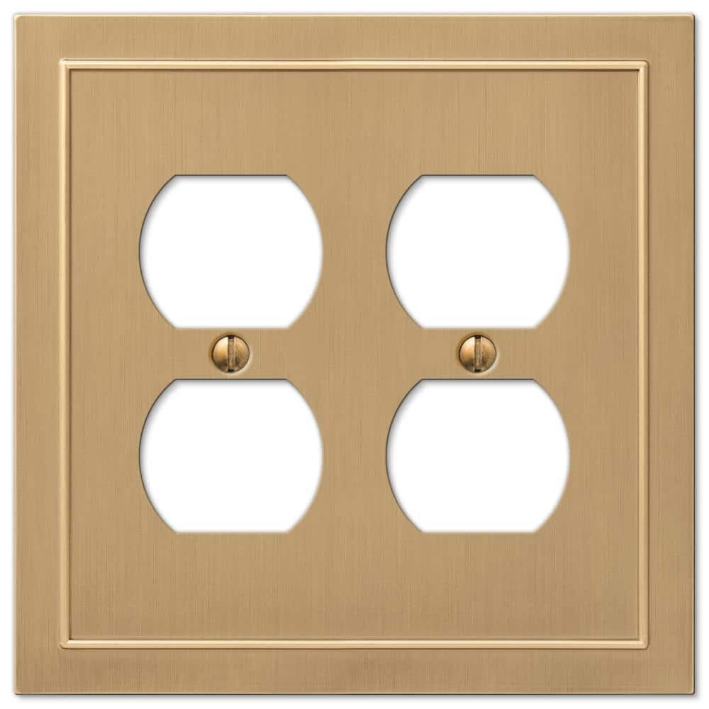 Amerelle 57DDBZ Bethany Wallplate, 2 Duplex, Cast Metal, Brushed Bronze, 1-Pack