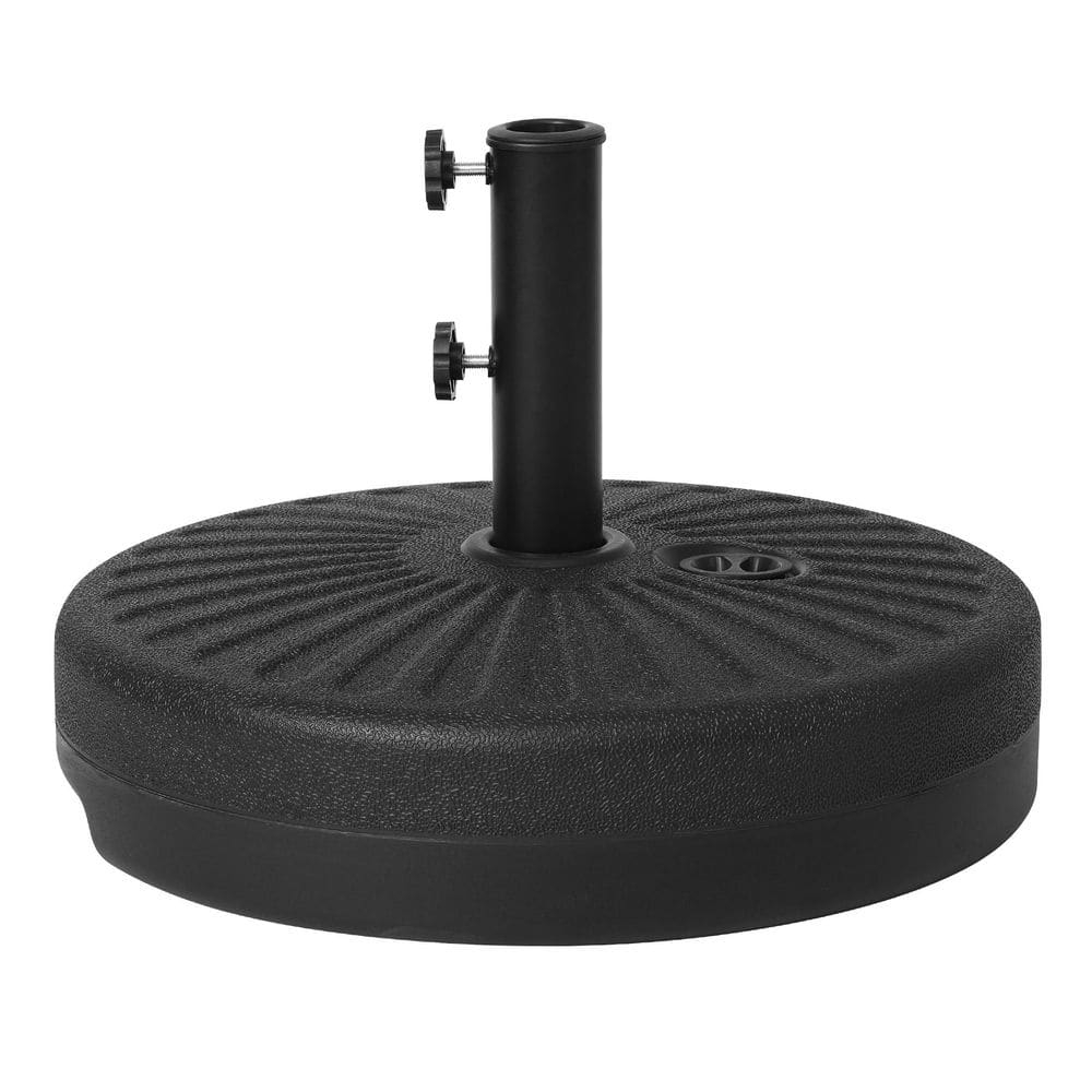 Black Round Fillable Plastic Patio Umbrella Base