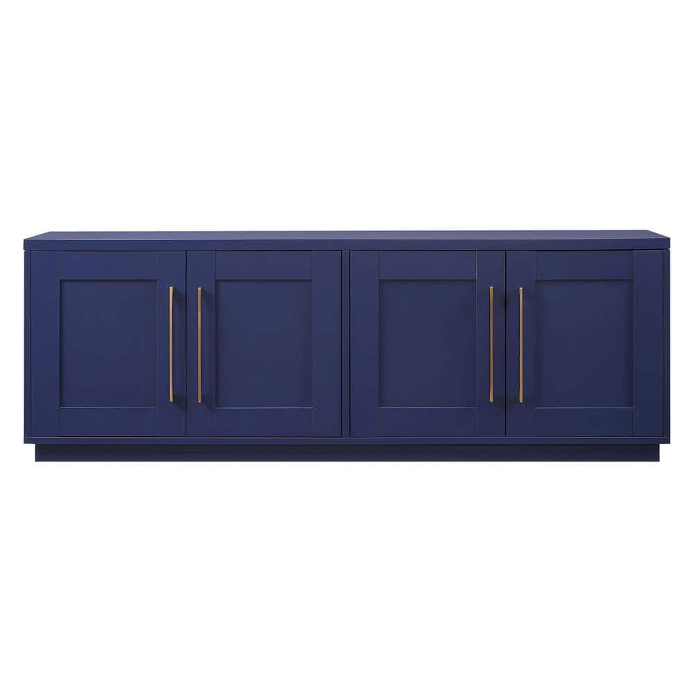 Evelyn&Zoe Tillman Rectangular TV Stand for TV's up to 75", Dark Blue