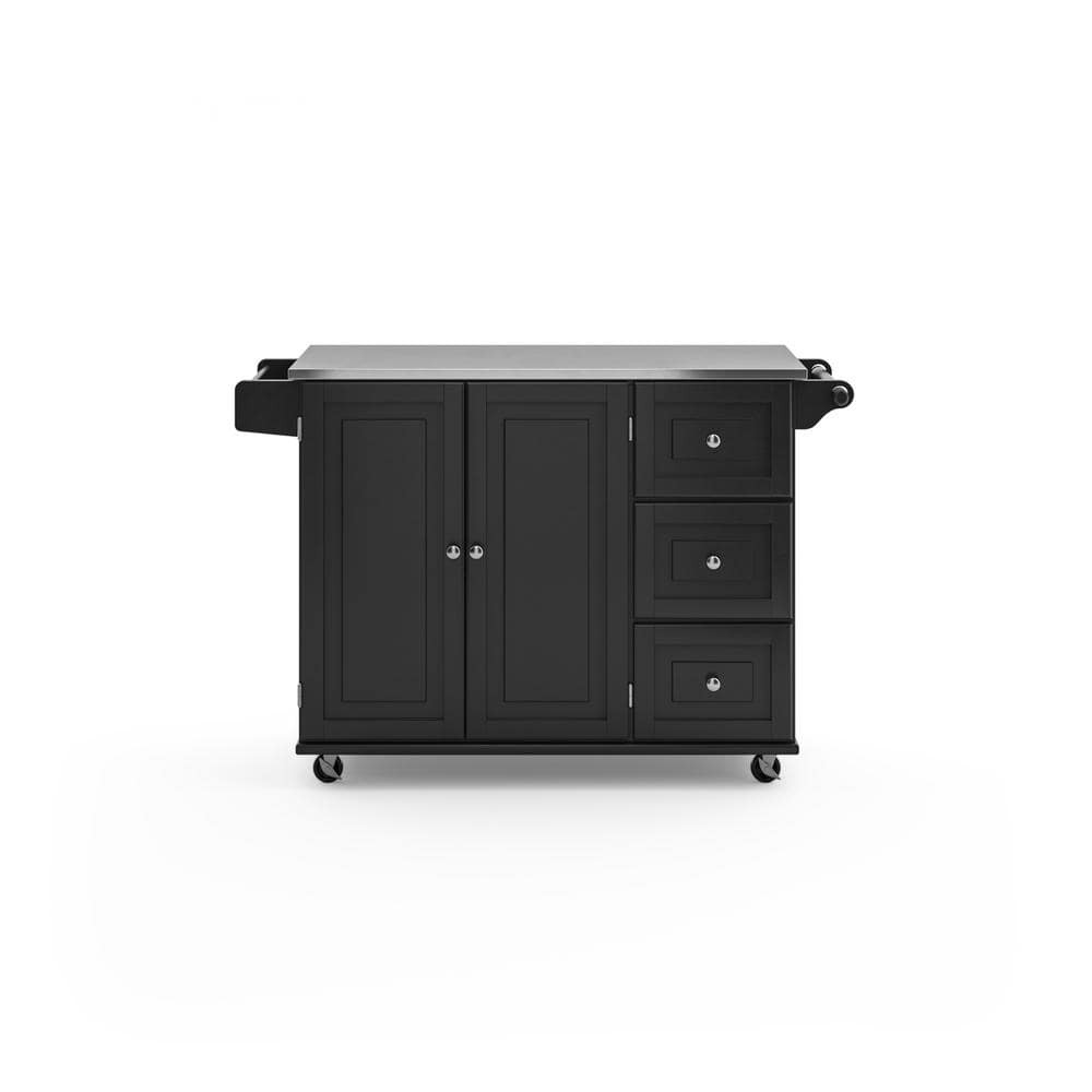 Homestyles Dolly Madison Wood Kitchen Cart in Black