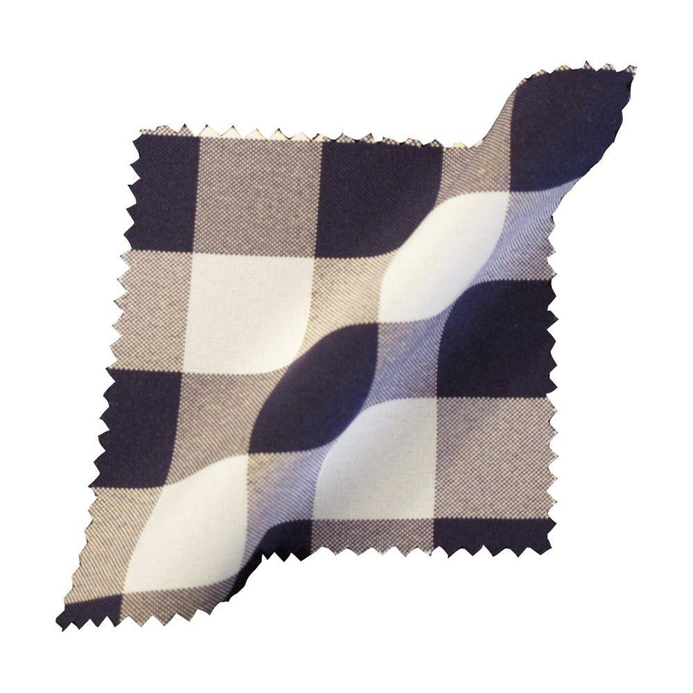 LA Linen Polyester Gingham Checkered 90-Inch Round Tablecloth, Navy and White