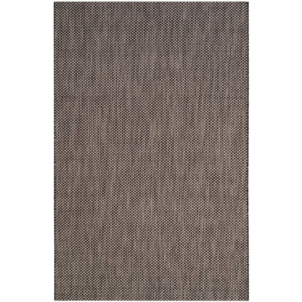 Courtyard CY8521 Power Loomed Indoor/Outdoor Area Rug - Black/Beige - 4'x5'7" - Safavieh.