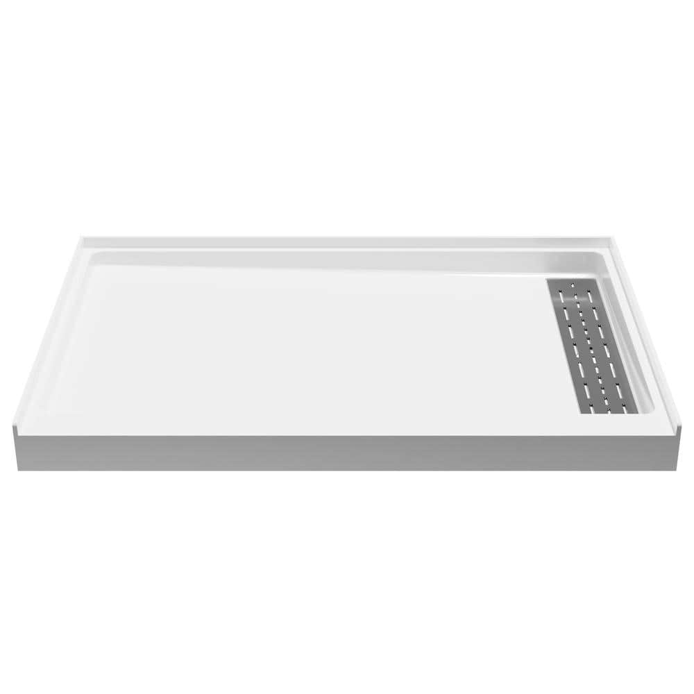ALEXANDER 48 in. x 32 in. Right Drain Shower Base in White - SB-AZ103R