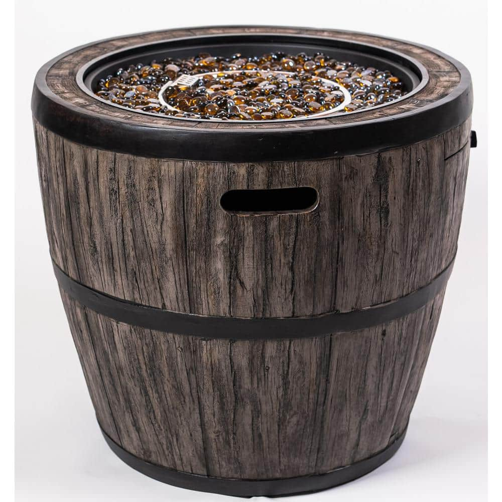 Global Outdoors Wine Barrel Gas Fire Pit 27L X 27W X 24H
