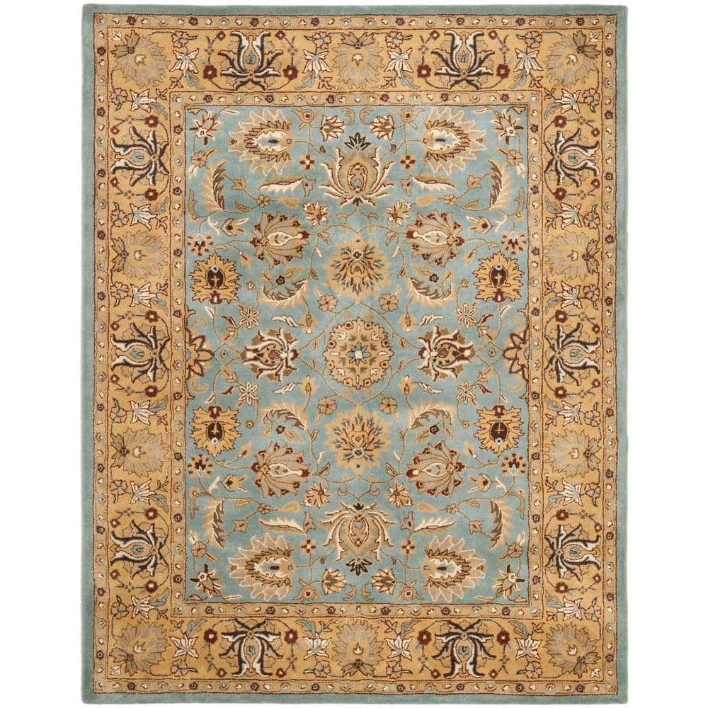 SAFAVIEH Heritage Dexter Traditional Wool Area Rug, Blue/Gold, 9' x 12'