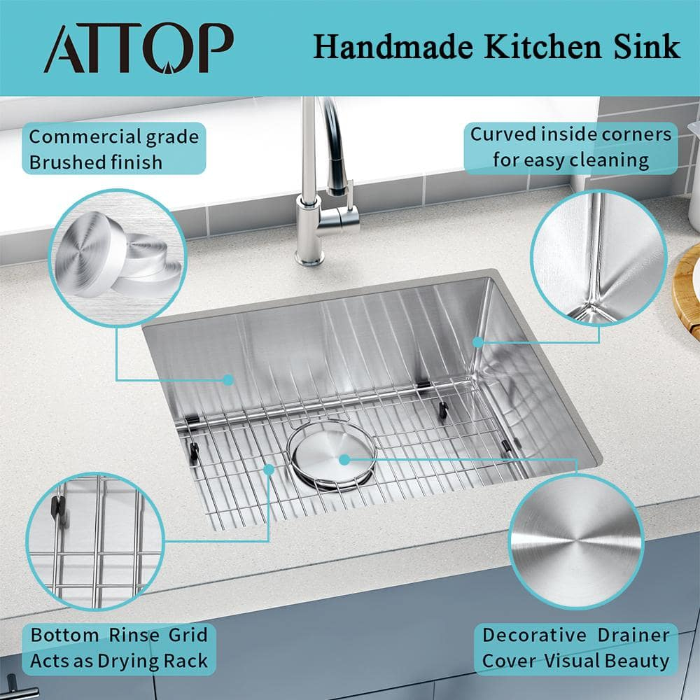DIRECTUNIT 30 Inch Undermount Kitchen Sink 18 Gauge Stainless Steel Single Bowl