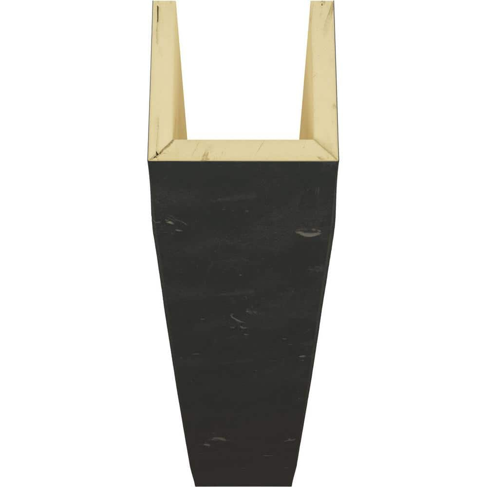 6"W x 12"H x 12'L 3-Sided (U-beam) Knotty Pine Endurathane Faux Wood Ceiling Beam, Aged Ash
