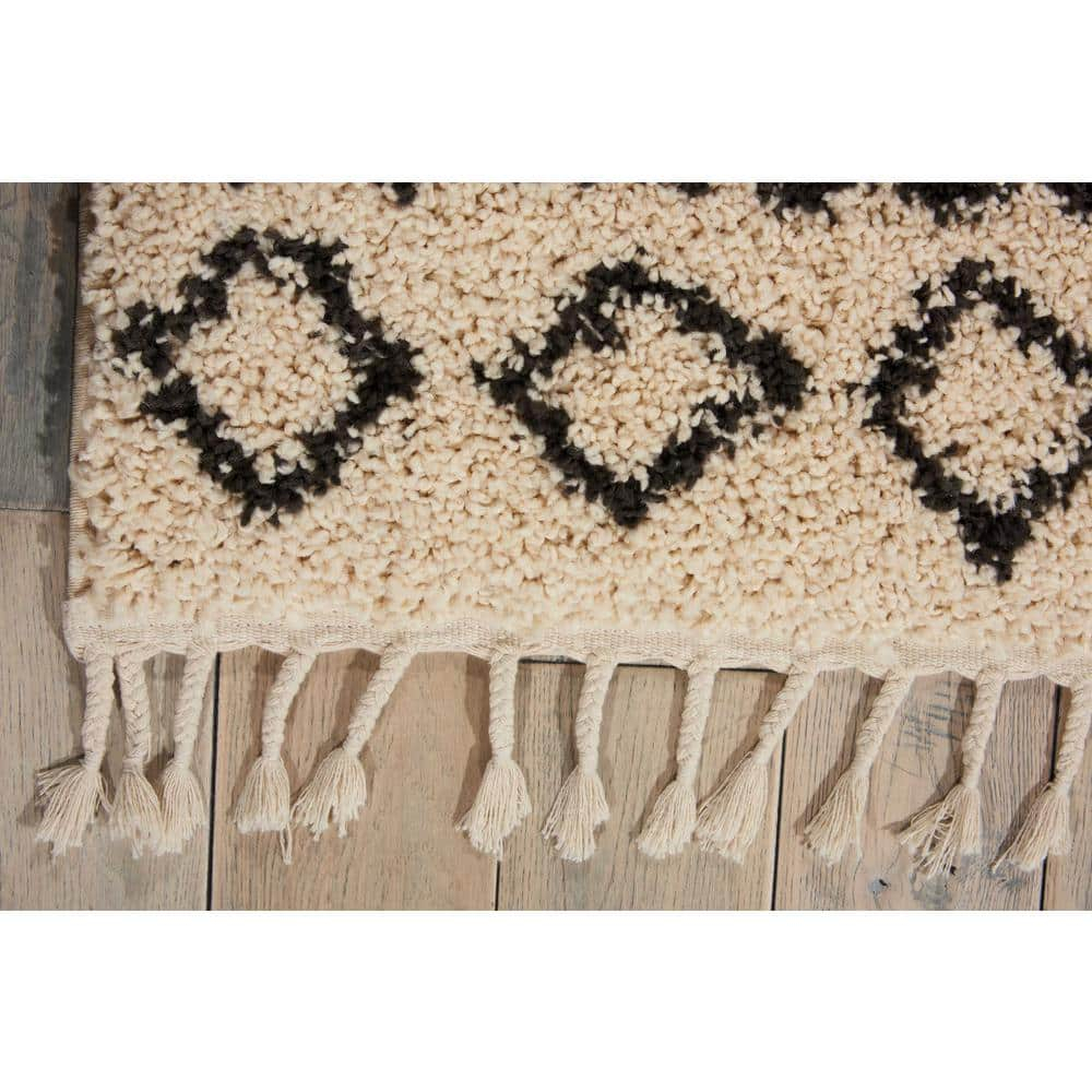 Moroccan Shag Cream 4 ft. x 6 ft. Shag Bohemian Area Rug