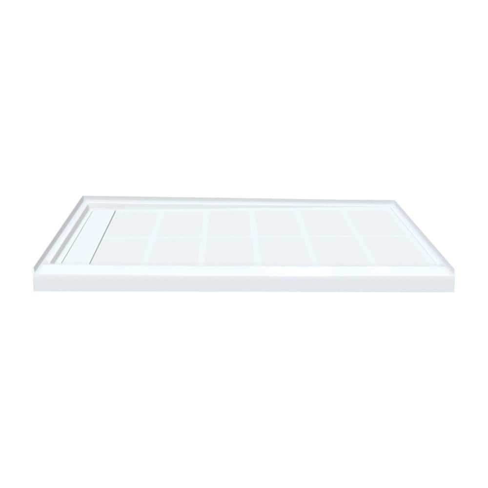 Linear 32 in. x 60 in. Single Threshold Shower Base in White