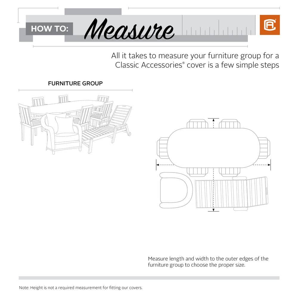 Classic Accessories Ravenna Water-Resistant 140 inch General Purpose Patio Furniture Cover