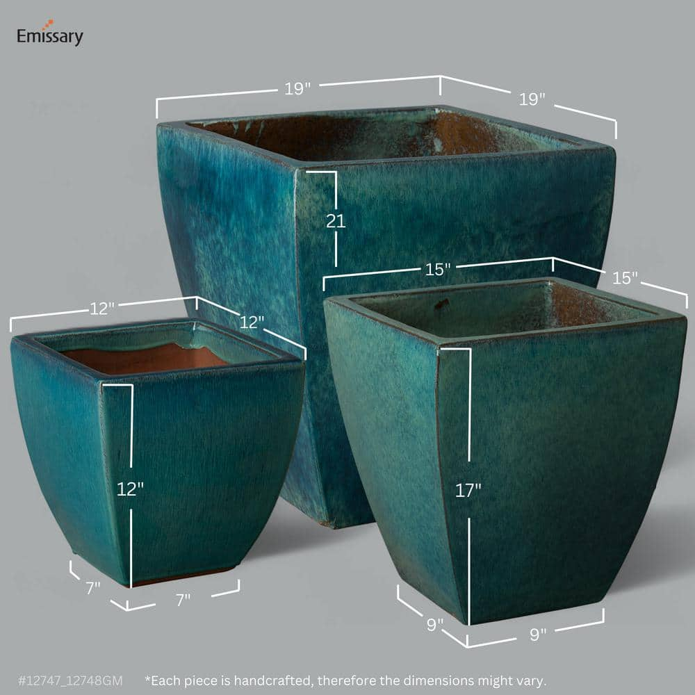 Emissary Lok Planter 12" x 12" - Teal