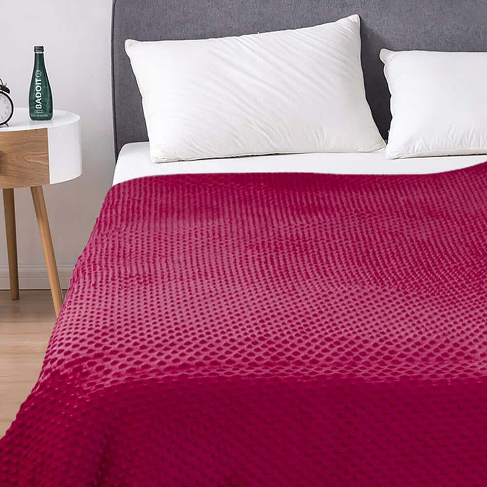 Gymax 20 lbs Heavy Weighted Blanket 3 Piece Set w/ Hot & Cold Duvet Covers 60''x80'' Pink