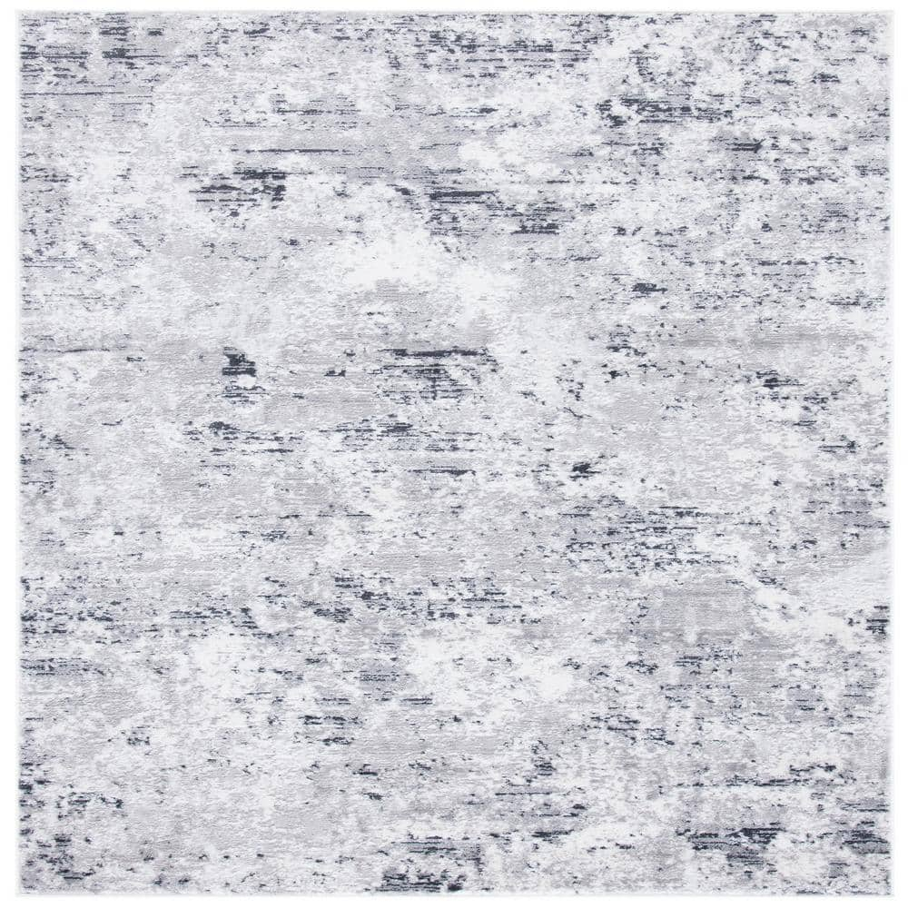 SAFAVIEH Amelia Alastar Abstract Area Rug, Grey/Ivory, 5'3" x 5'3" Square