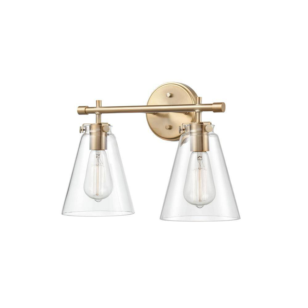 Millennium Lighting  Aliza 2 Light Bathroom Vanity Fixture with Clear Glass Shades Modern Gold Gold Brushed