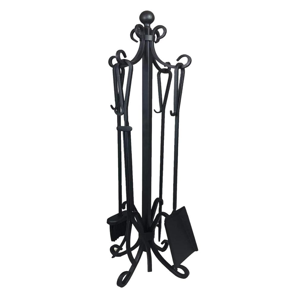 Fireplace Toolset – 5 Piece Black Color Fireplace Toolset.