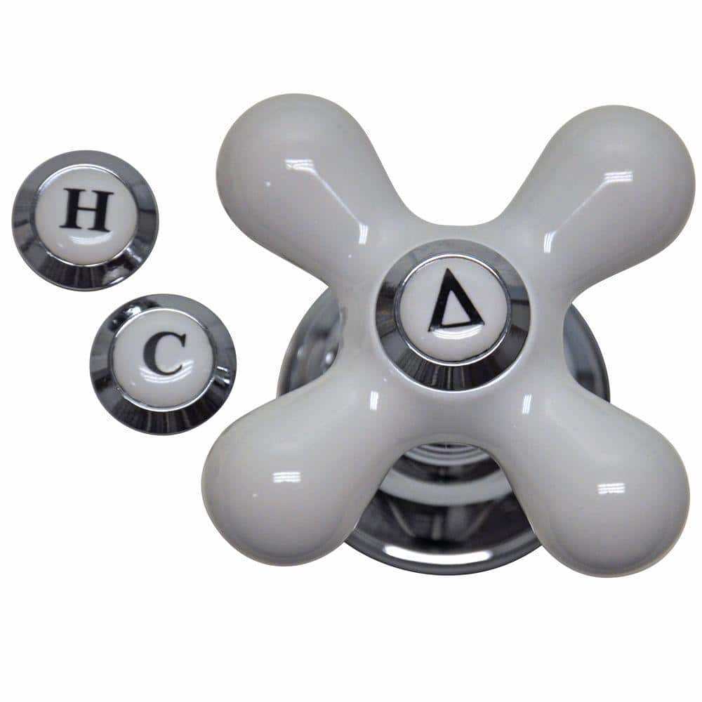Danco Cross-Arm Faucet Handle | Sink & Bathtub Handle | White Porcelain/Chrome (46004)