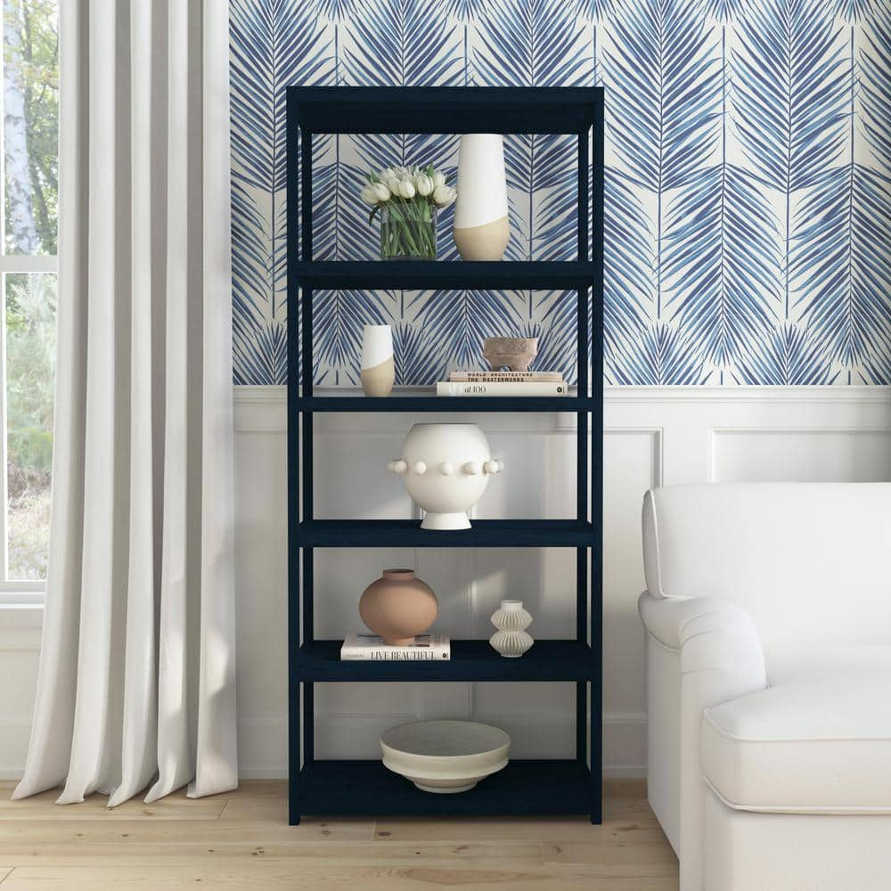 Butler Specialty Company Lark 5 Tier 30Wx75H Etagere Bookcase - Navy Blue