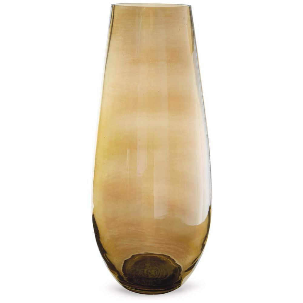 Amber Glass 18" Contemporary Table Vase