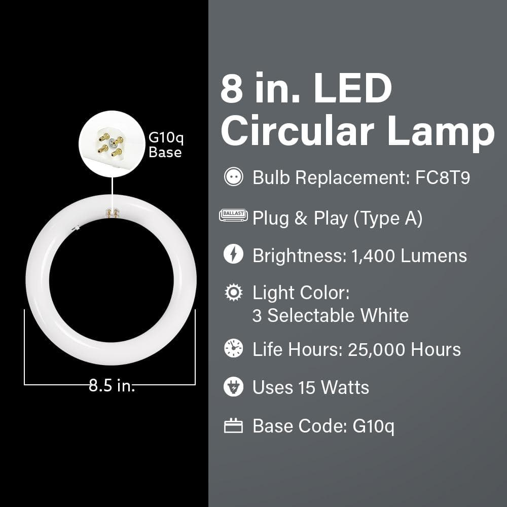 Feit Electric T9 Bi-Pin LED Tube Light Color Changing 22 Watt Equivalence 1 pk