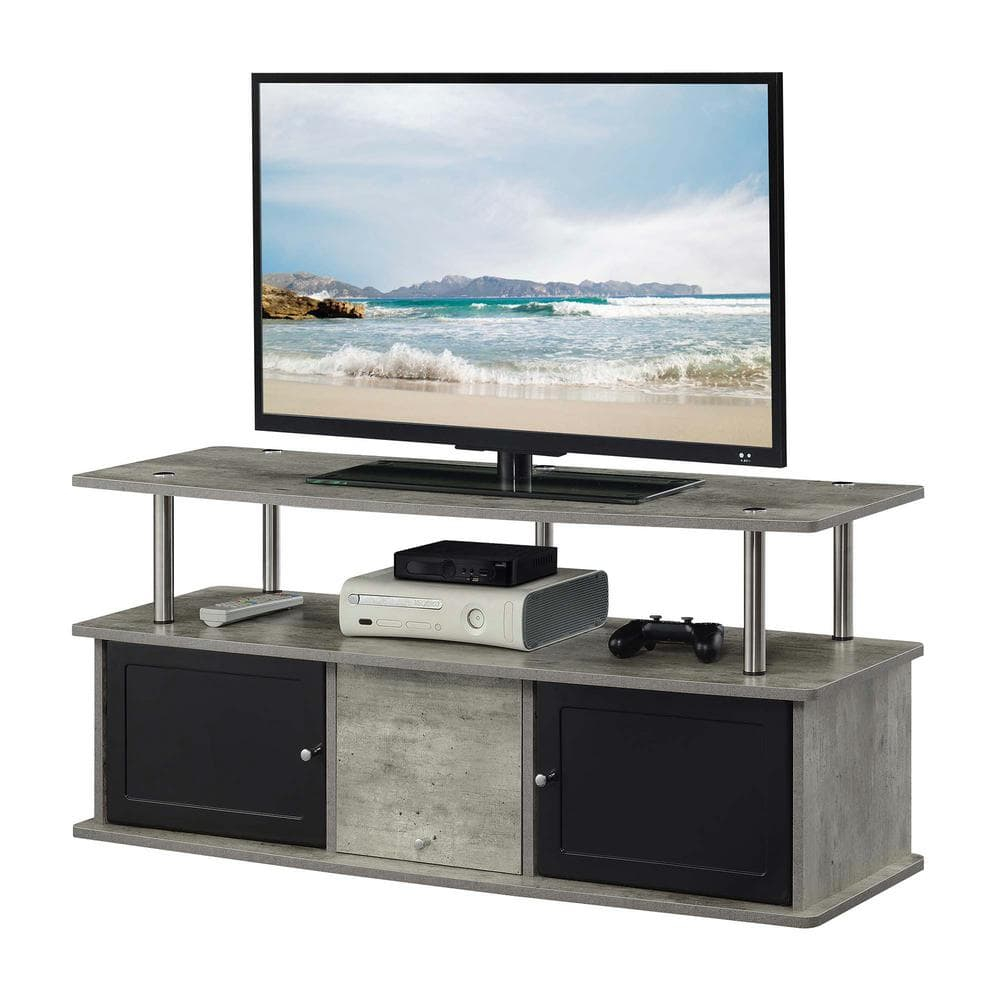 Designs2Go TV Stand with 3 Storage Cabinets and Shelf for TVs up to 55 inches, Faux Birch