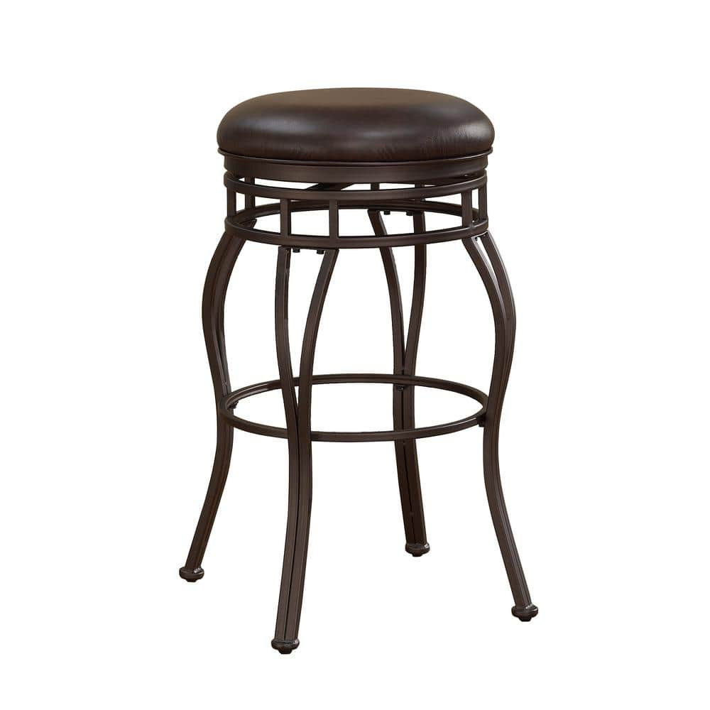 American Woodcrafters Villa 34" Backless Tall Bar Stool in Taupe Gray