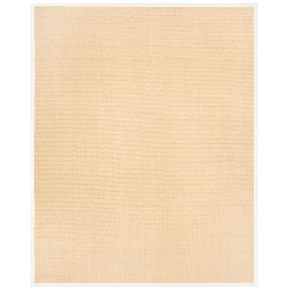 SAFAVIEH Natural Fiber Forrester Border Sisal Area Rug, Maize/Wheat, 9' x 12'